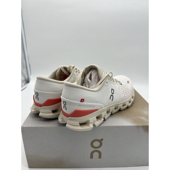 ON CLOUD X 4 Women's IVORY SALMON Athletic Running Walking Sneaker Shoes Size 7 - Picture 4 of 9
